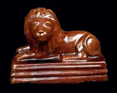 Ohio Lion Figure Manufactured Out of Brick Clay Signed "M. G. Riley"
