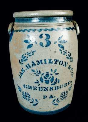 3 Gal. Jas. Hamilton & Co., Greensboro, PA Stoneware Jar