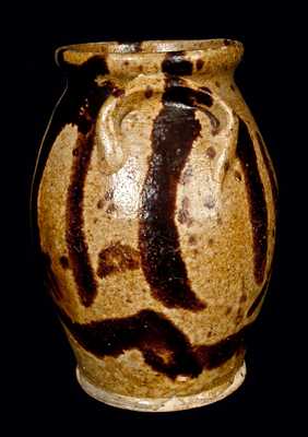 New England Redware Jar with Manganese Decoration