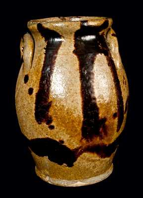 New England Redware Jar with Manganese Decoration