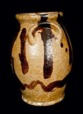 New England Redware Jar with Manganese Decoration