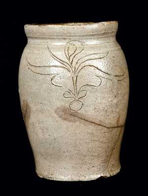 Small Stoneware Jar w/ Incised Birds, Dated 1821