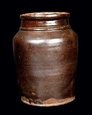 Rare Redware Jar Stamped