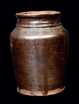 Rare Redware Jar Stamped