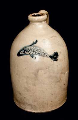 Stoneware Jug with Fish Decoration