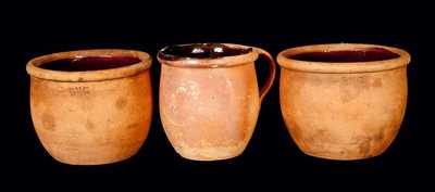 Lot of Three: Redware Jars, Two Impressed B & C