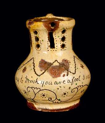 1810 English Redware Puzzle Jug