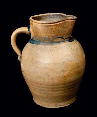 Cobalt-Decorated Stoneware Pitcher, probably Ohio