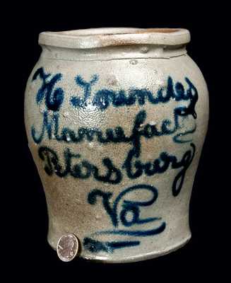 Lowndes, Petersburg, VA Half-Gallon Stoneware Crock