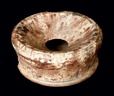 Rare Redware Spittoon Signed BAECHER / WINCHESTER