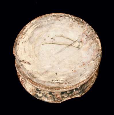 Rare Redware Spittoon Signed BAECHER / WINCHESTER