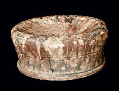 Rare Redware Spittoon Signed BAECHER / WINCHESTER