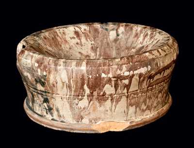 Rare Redware Spittoon Signed BAECHER / WINCHESTER