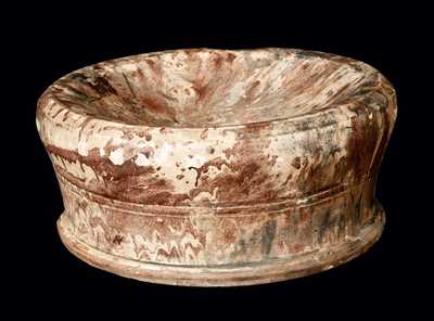 Rare Redware Spittoon Signed BAECHER / WINCHESTER