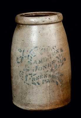 HAMILTON & JONES / GREENSBORO, PA Stoneware Canning Jar