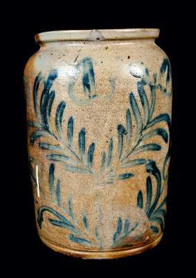 Heavily-Decorated Stoneware Crock, Baltimore circa 1825