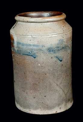 Old Bridge, NJ Stoneware Jar w/ Coggled Fish Decoration