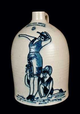 Reproduction Fulper Bros. Bathing Beauties Stoneware Jug