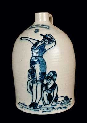 Reproduction Fulper Bros. Bathing Beauties Stoneware Jug