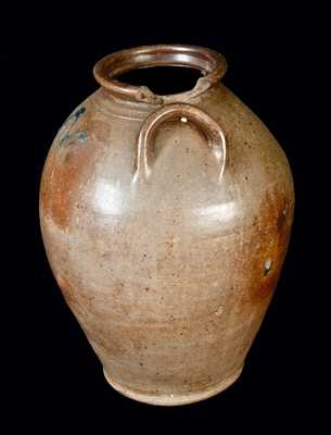 New England Ovoid Stoneware Jar w/ Incised Masonic Symbol