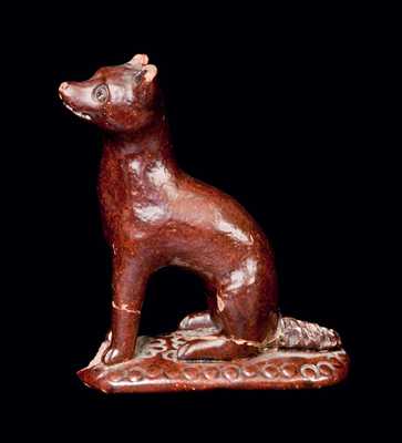 Redware Figure of a Fox, possibly Solomon Bell, Strasburg, VA