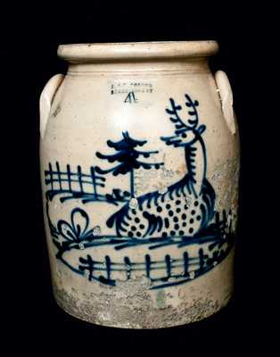 J. & E. NORTON / BENNINGTON, VT. Stoneware Deer Crock