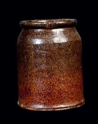 Rare Lead-Glazed Redware Jar Impressed OTT, Frederick, MD