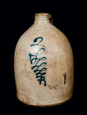 J. FISHER / LYONS, N.Y. Stoneware Jug, Two-Gallon