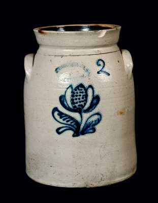 Cobalt-Decorated Stoneware Jar, New York State origin, Two-Gallon