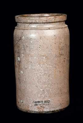 Stoneware Jar Signed SOLOMON BELL (Strasburg, Virginia)