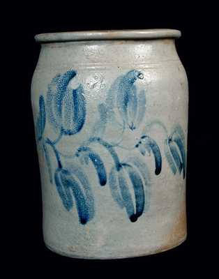 Two-Gallon Western PA Floral Decorated Stoneware Crock