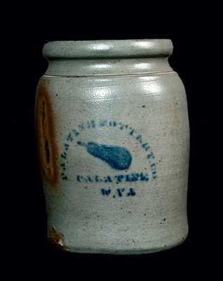 PALATINE, WV Stoneware Canning Jar with Pear