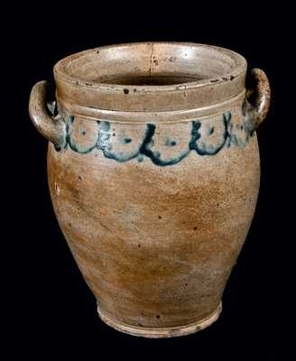 Ovoid Stoneware Jar with Loop Handles attrib. C. Crolius, Manhattan