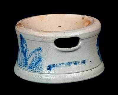 Decorated Stoneware Spittoon Signed HARRISBURG, PA