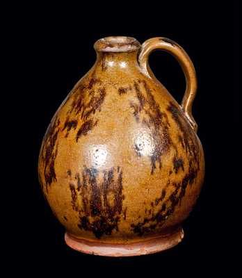 Ovoid Redware Jug with Manganese Splotches