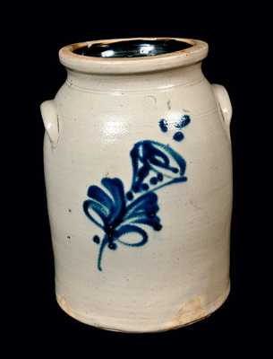 Two-Gallon NY State Stoneware Jug with Flower