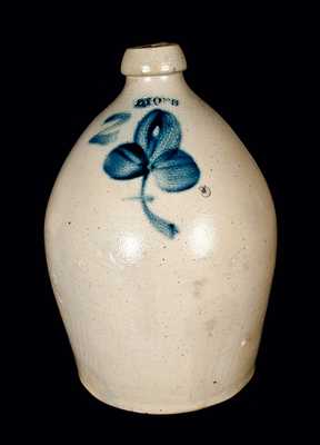 LYONS, New York Decorated Stoneware Jug, Two-Gallon