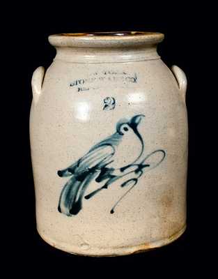 NEW YORK STONEWARE CO. Stoneware Crock with Bird