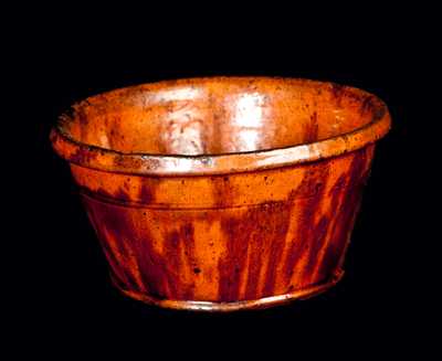 Redware Bowl with Manganese Streaks