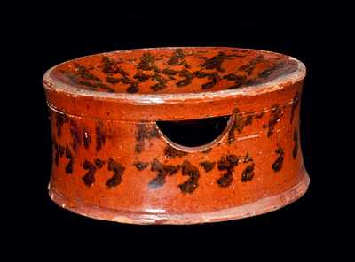 Redware Spittoon with Sponged Manganese Decoration