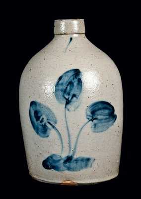 One-Gallon Stoneware Jug with Floral Decoration