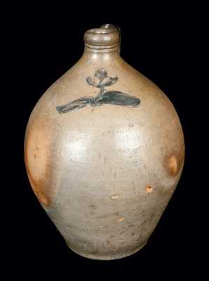 Ovoid Stoneware Jug with Incised Floral Decoration