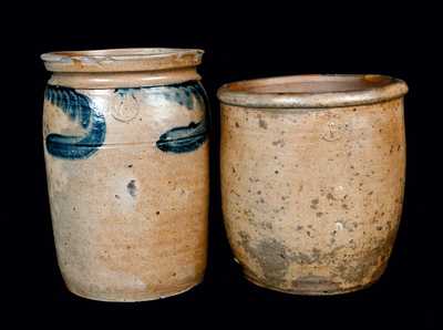 Lot of Two: Stoneware Crocks Signed P. HERRMANN, Baltimore circa 1870-1880