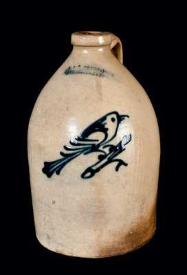 J. & E. NORTON / BENNINGTON, VT. Stoneware Jug with Bird Decoration