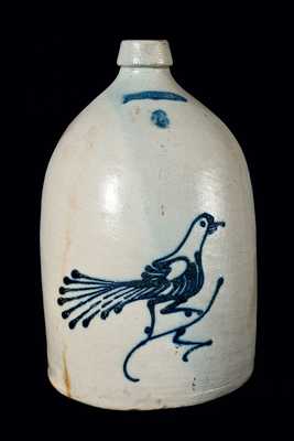 WHITES UTICA Stoneware Jug with Slip-Trailed Bird Decoration