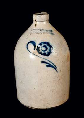 J. NORTON / BENNINGTON Stoneware Jug with Flower