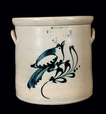 NEW YORK STONEWARE CO. Stoneware Crock with Bird