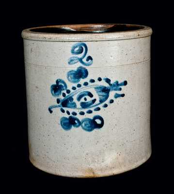 Midwestern Stoneware Crock with Fishing Lure Design