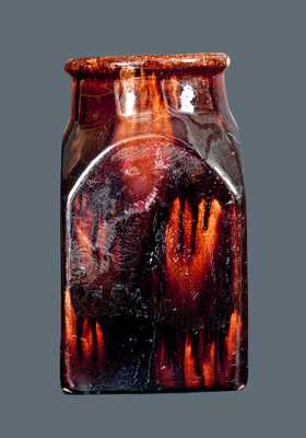 Paneled Redware Jar with Manganese Streaks