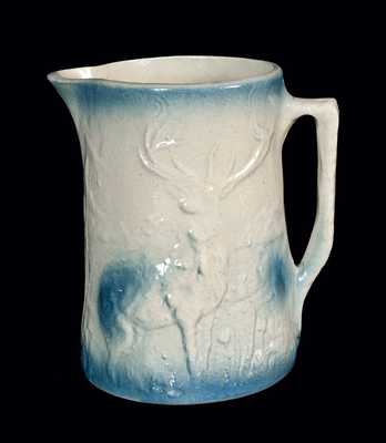 Blueware Pitcher with Relief Stag Decoration